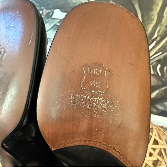 Stuart Weitzman leather patent Penny Bar loafer black Pumps size 8 - Picture 7 of 8